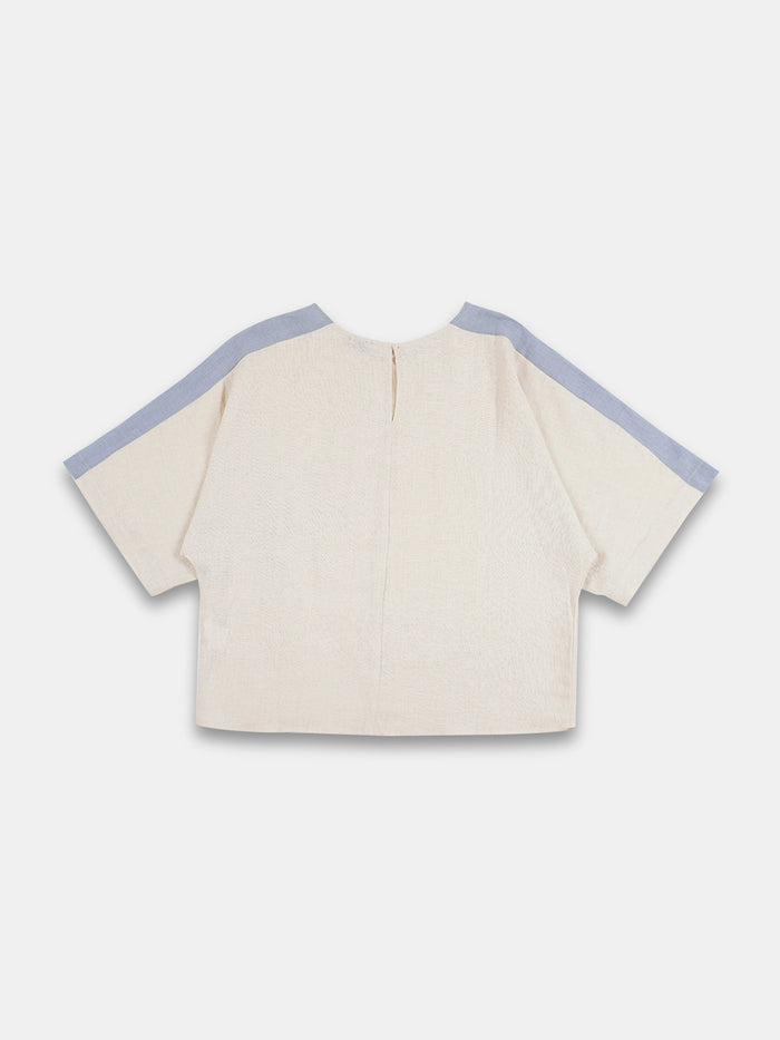Women's Offwhite 100% Linen Relax Fit Blouse