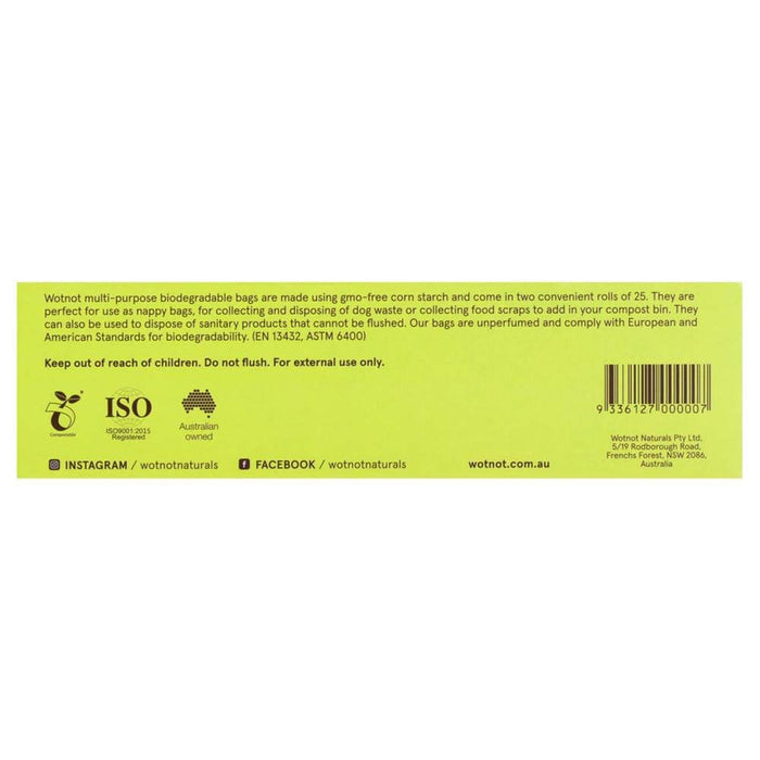 Wotnot Biodegradable Bags - 50 Pack - L'Organic
