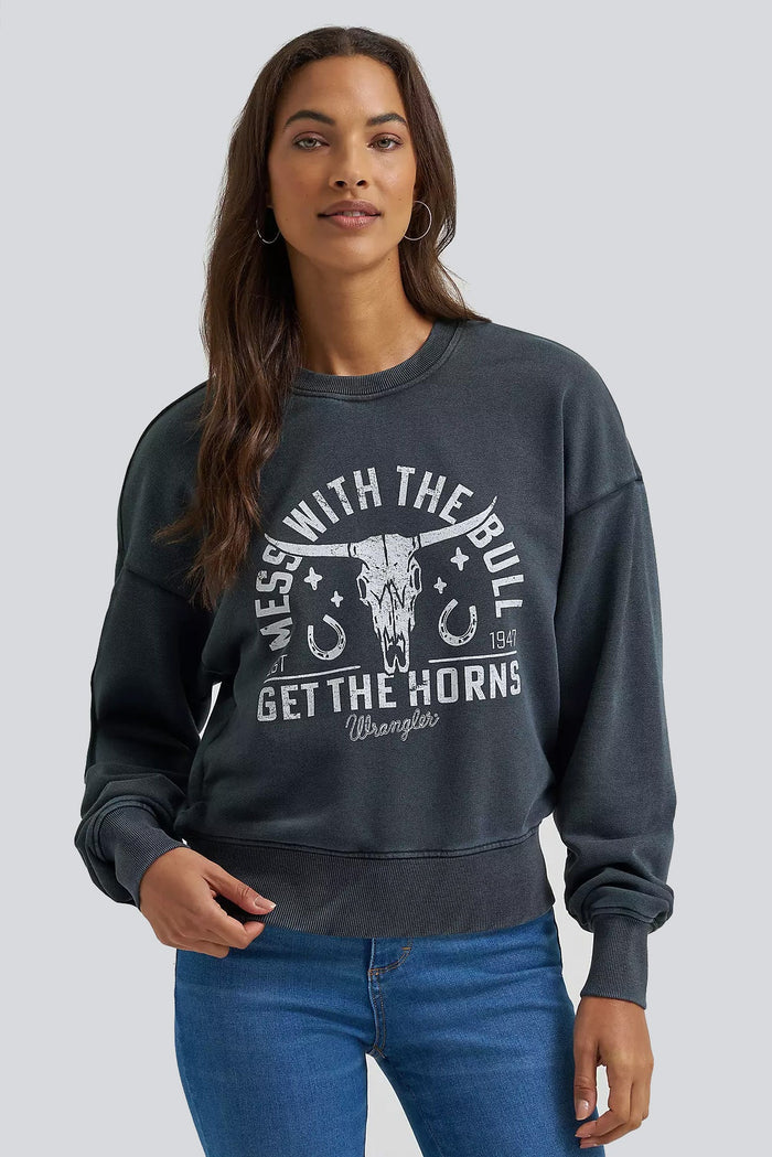 Wrangler Retro Crew Fleece Cropped Sweatshirt at Bourbon Cowgirl