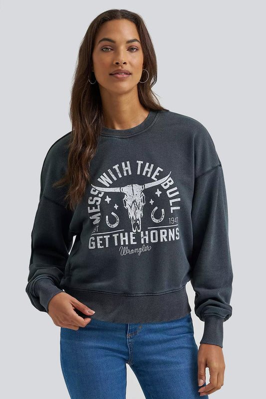 Wrangler Retro Crew Fleece Cropped Sweatshirt at Bourbon Cowgirl
